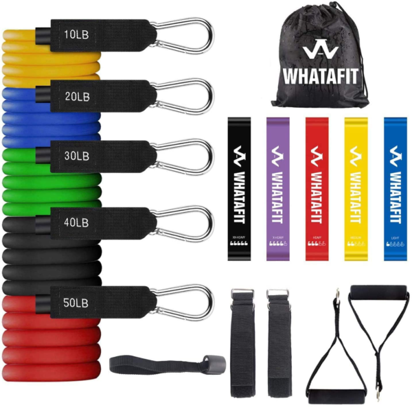 Resistance Bands Set, Exercise Bands with Door Anchor, Handles, Carry Bag, Legs Ankle Straps for Resistance Training, Physical Therapy, Home Workouts for Men and Women - Image 15