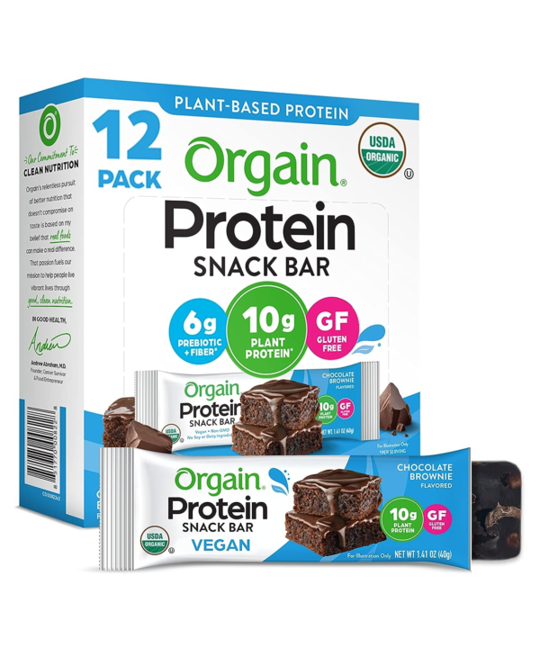 Organic Vegan Protein Bars, Chocolate Chip Cookie Dough - 10G Plant Based Protein, Gluten Free Snack Bar, Low Sugar, Dairy Free, Soy Free, Lactose Free, Non GMO, 1.41 Oz (12 Count) - Image 8