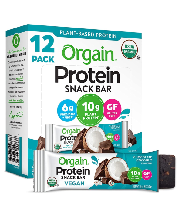 Organic Vegan Protein Bars, Chocolate Chip Cookie Dough - 10G Plant Based Protein, Gluten Free Snack Bar, Low Sugar, Dairy Free, Soy Free, Lactose Free, Non GMO, 1.41 Oz (12 Count) - Image 9