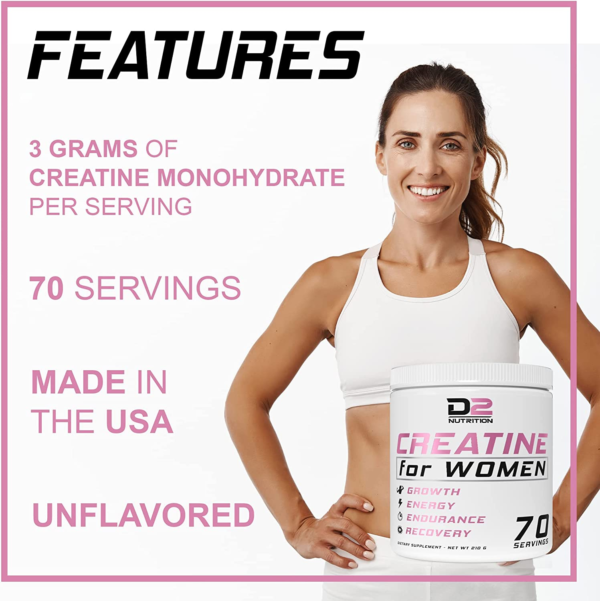 Creatine for Women - Creatine Women - Creatine - Creatina - Creatine for Women Booty Gain - Creatine Supplements - Micronized Creatine Monohydrate - Unflavored - Creatine Powder (70 Servings) - Image 5