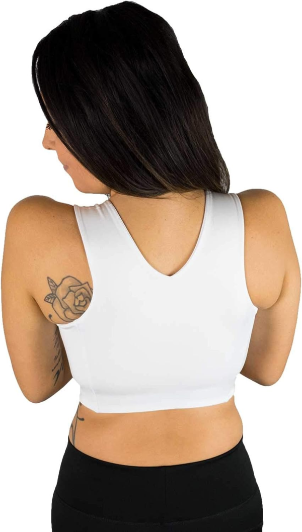 Post Surgical Comfort Compression Sports Bra: White Dragonfly - Image 4