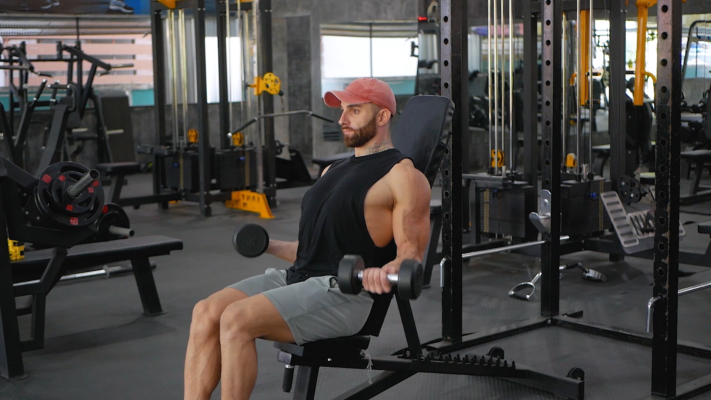 Seated Incline Dumbbell Curls